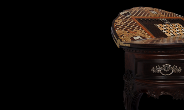 Pormenor do tampo de jogos da Mesa de Jogo D. José